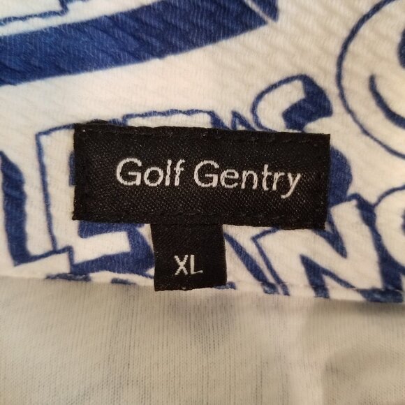 Golf Gentry Men's 1/4 Zip Long Sleeve Size XL Blue White Loud Party Design - Picture 6 of 7